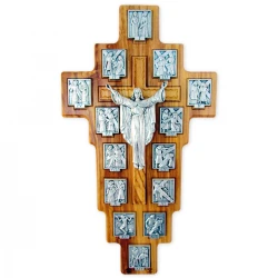 Krzyż droga krzyżowa z drzewa oliwnego 26 cm ALM